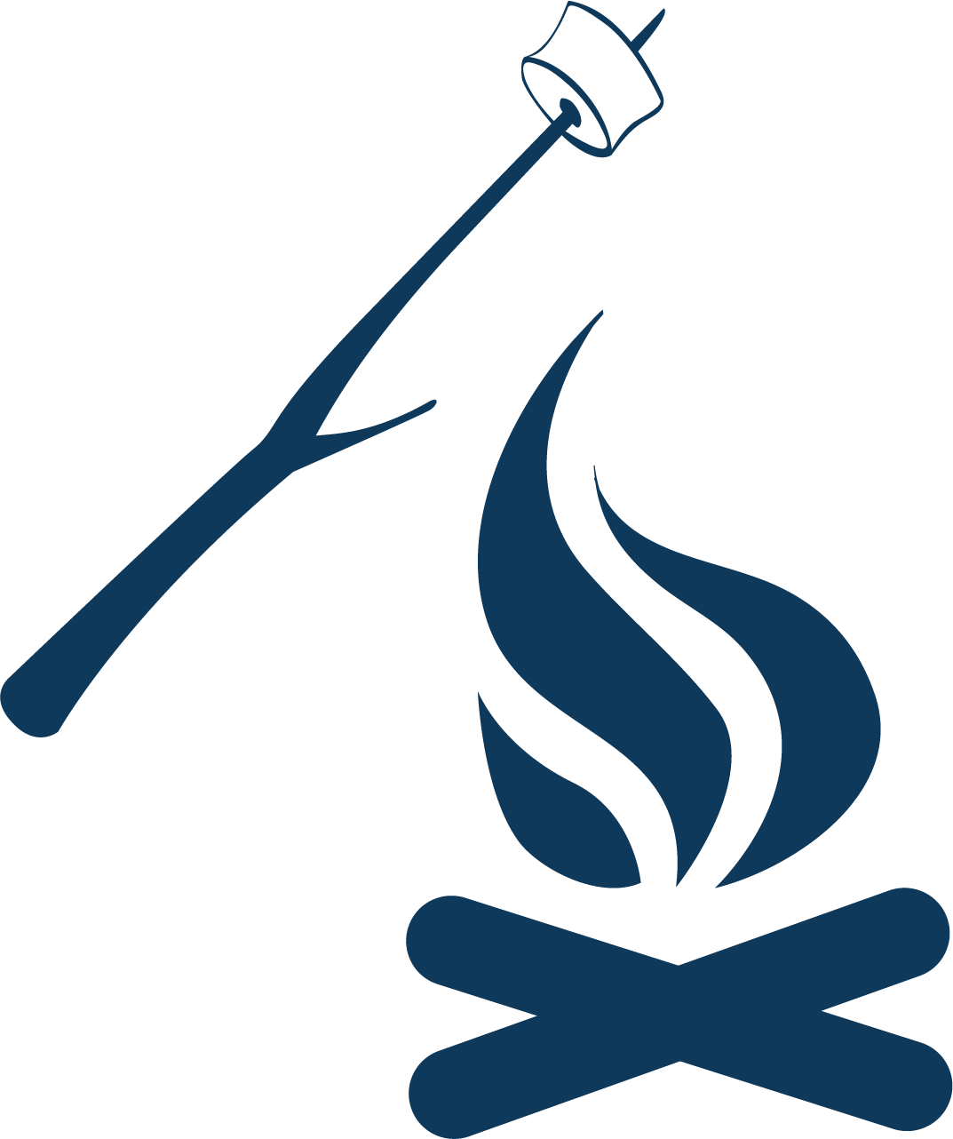 simbolo fuego cocinando azul